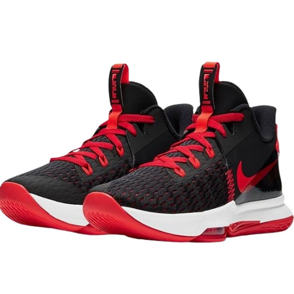 NIKE Lebron Sneakers Witness V Running Shoe Mens 9 Black Red Crimson University - Picture 1 of 10
